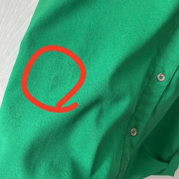 Calvin Klein green button front button up collared st Patrick’s day blouse sz XS - Picture 9 of 17